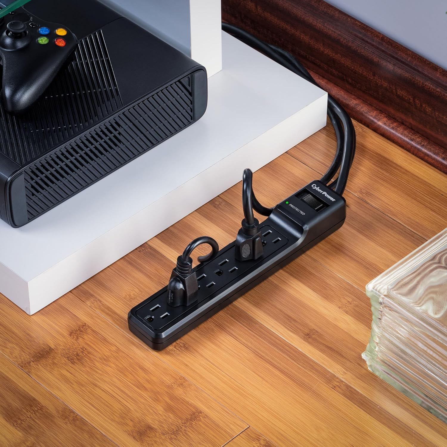 CyberPower CSB604 Essential Surge Protector, 900J/125V, 6 Outlets, 4ft Power Cord, Black