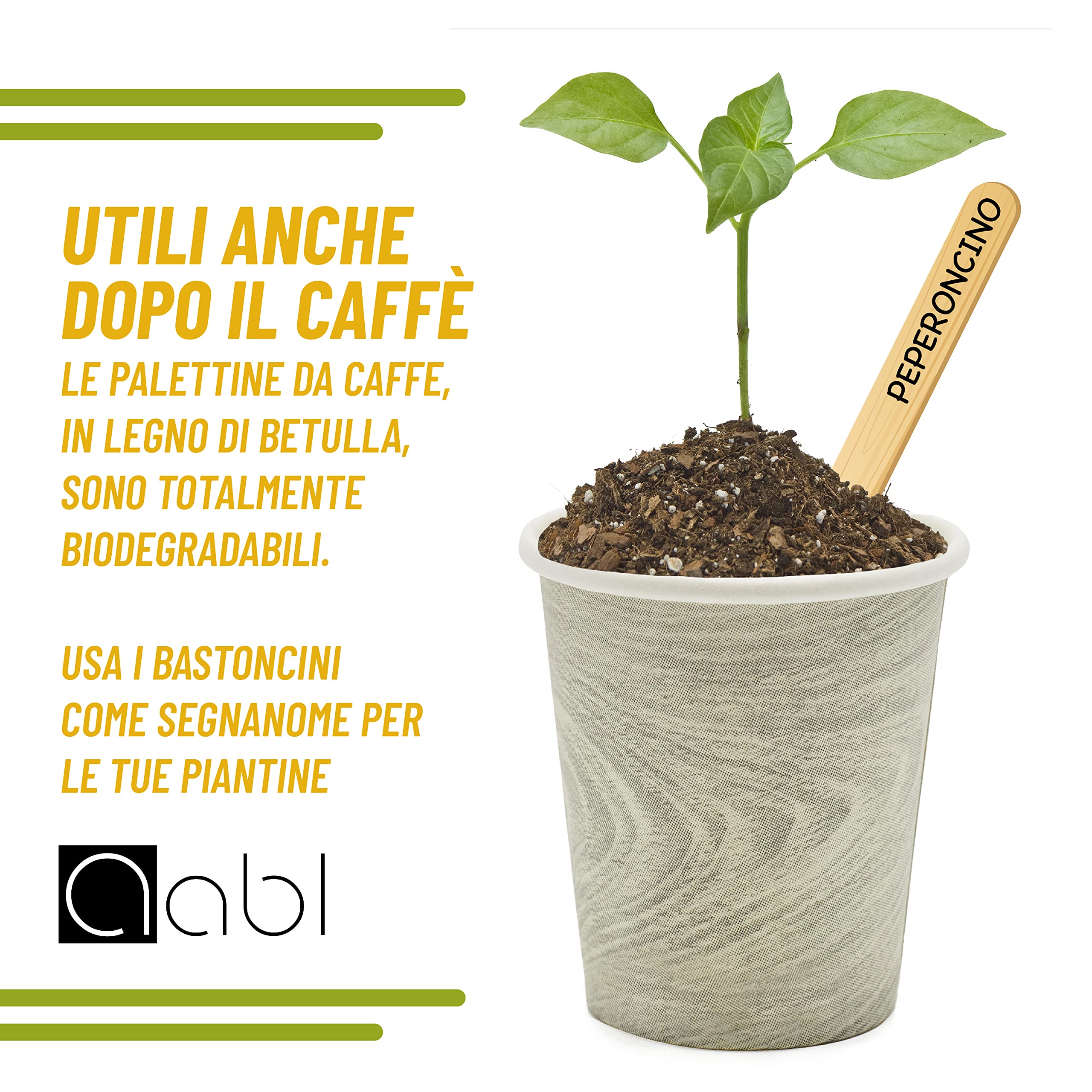 Palette in Legno per Caffè e Bevande 500 Pezzi Monouso Made in Italy