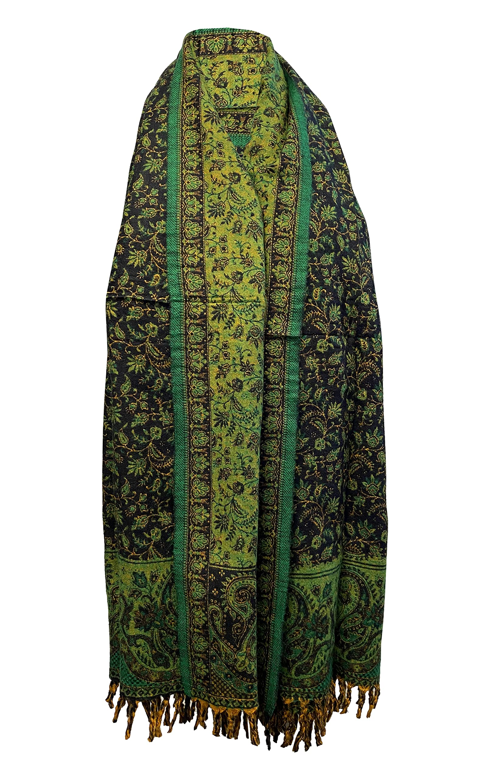 Tibet Schal mit Blumenmuster, reine Yakwolle, Dekoration, Unisex, übergroß, doppelseitig, luxuriös, Blau