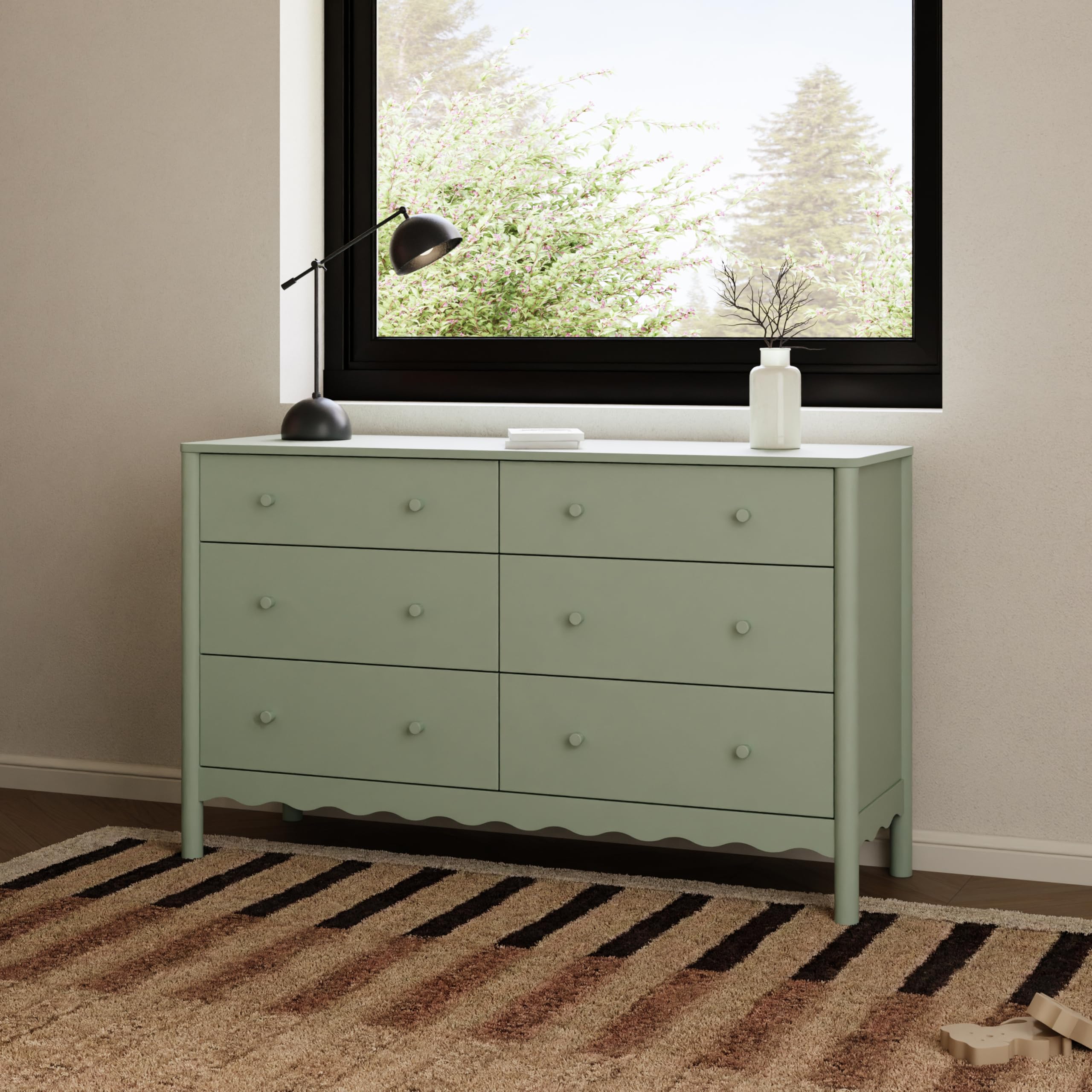 Amazon.com : Babyletto Swell 6-Drawer Assembled Dresser in Light Sage,  Greenguard Gold Certified : Baby
