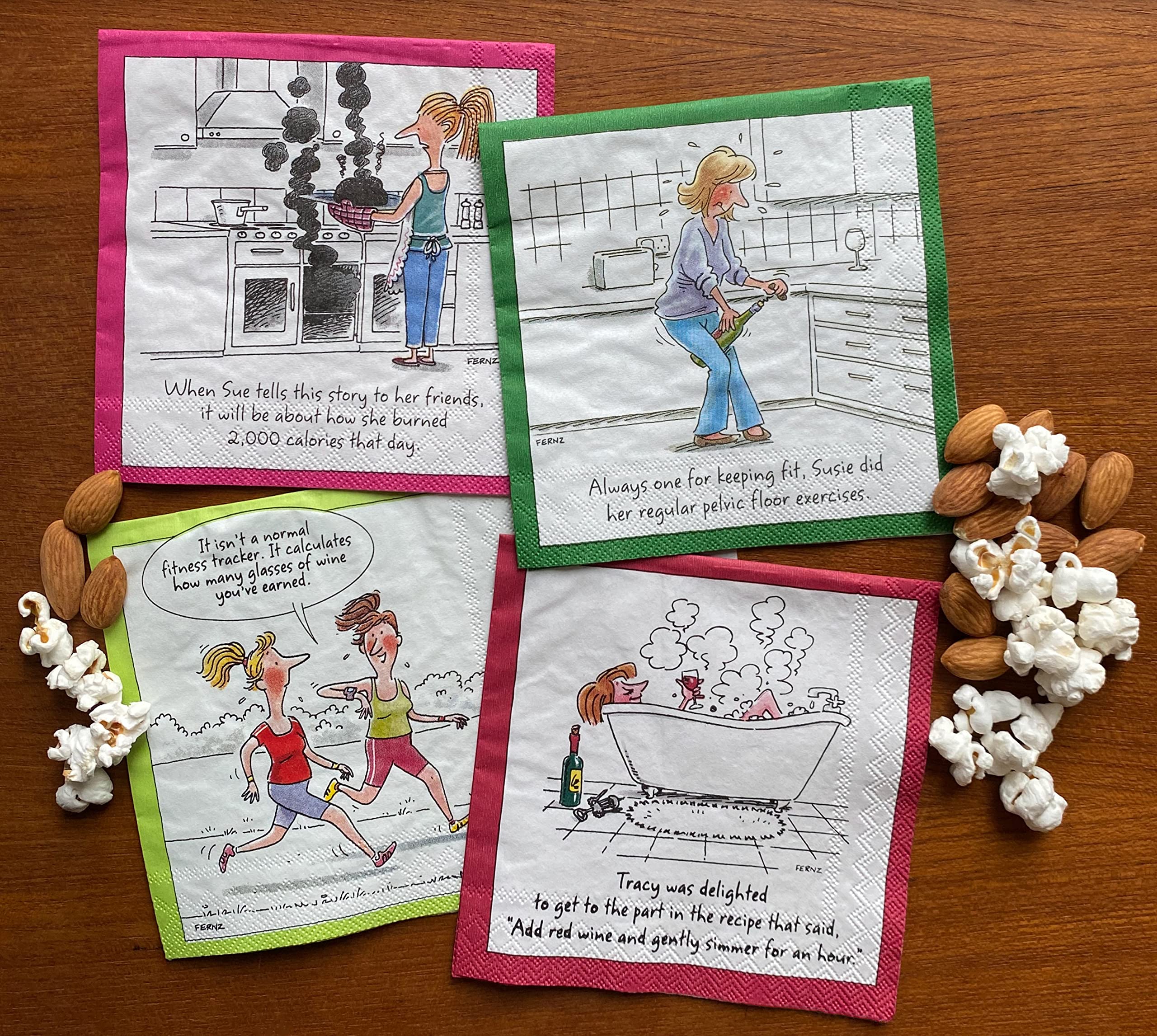 Divertidas servilletas de cóctel – Juego de 40 servilletas de cóctel humorísticas, servilletas de bar cómic, 40 en total