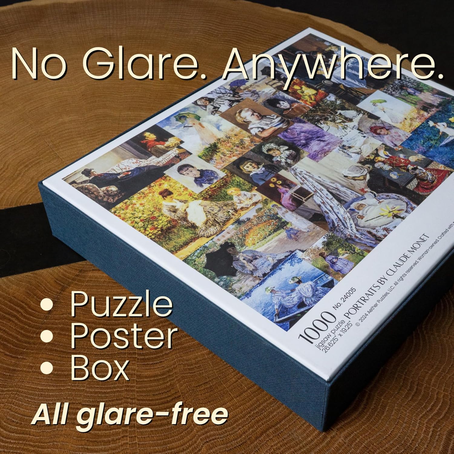 Portraits by Claude Monet, Premium 1000 Piece Jigsaw Puzzle for Adults, Glare-Free, Soft-Touch Puzzles, Made in USA, Puzzle Lovers Gift Ideas, 26.6" x 19.25"
