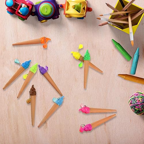Miniatura 7 de Outus 12 bolígrafos de helado novedosos de tinta de colores surtidos para niños, suministros escolares, recuerdos de fiesta