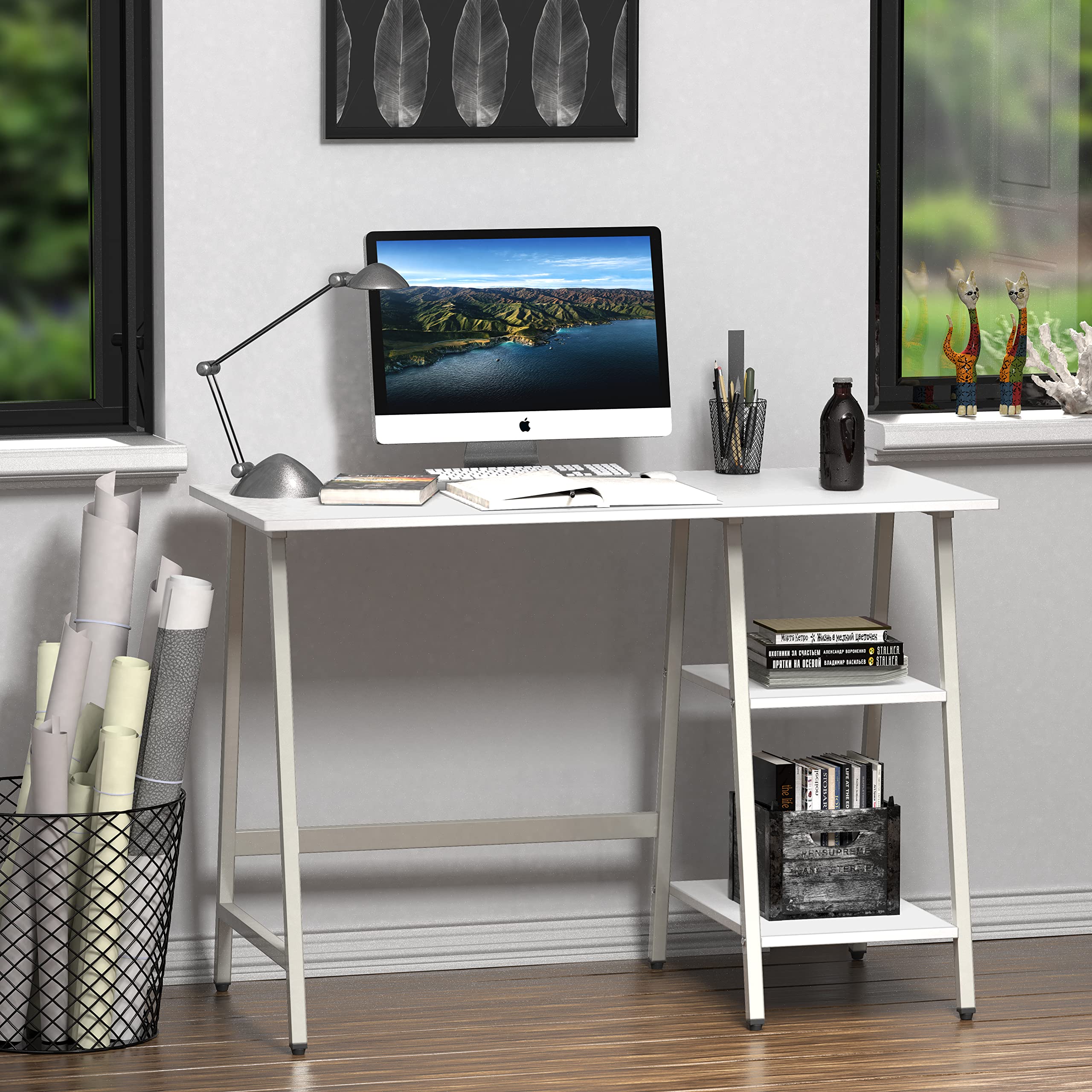 Amazon.com: SHW 43-Inch Home Office Trestle Computer Desk with