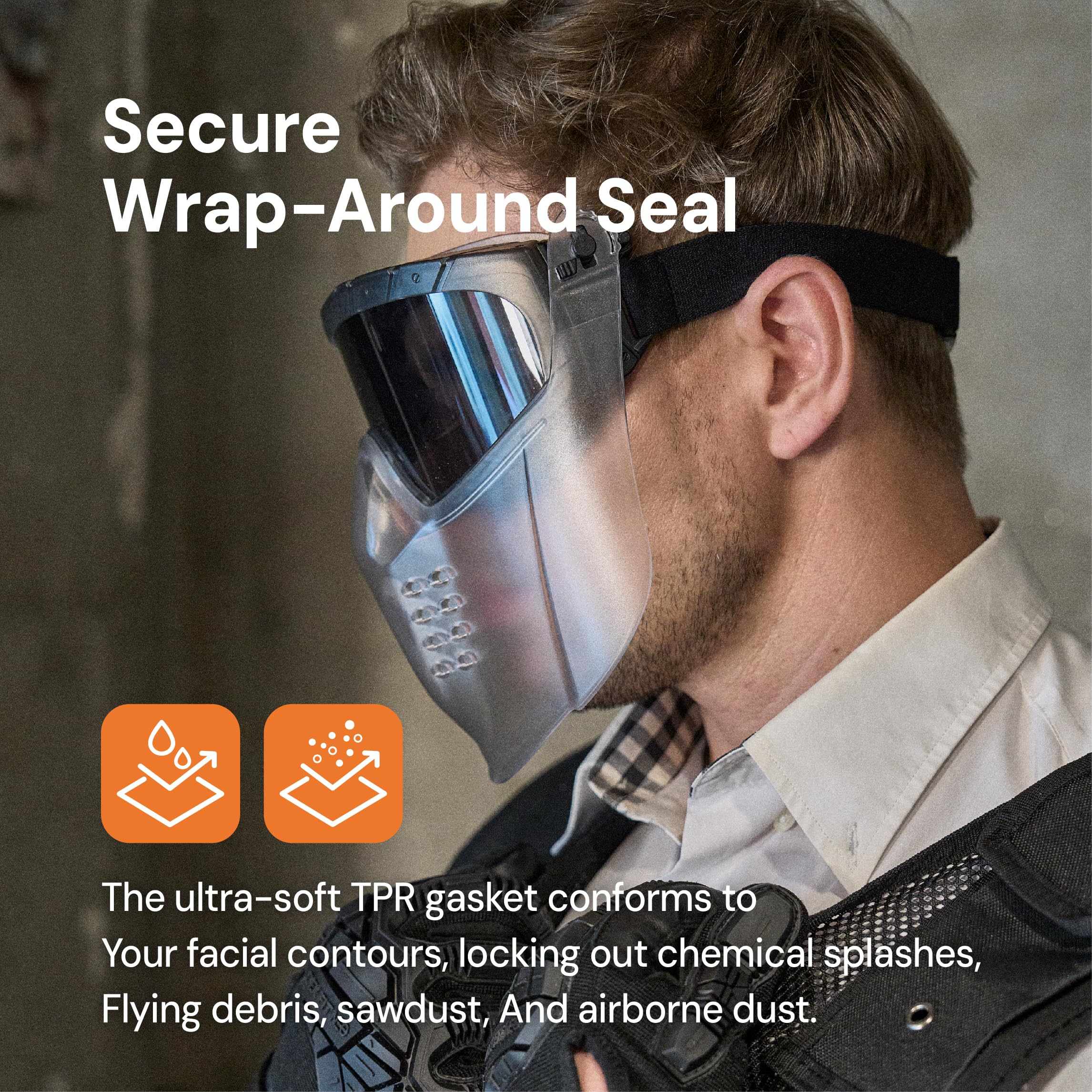 DEX FIT Gafas de seguridad SG220, protección ocular de laboratorio de visión amplia y salpicaduras químicas, antivaho y resistentes a los arañazos, aprobadas por Z87.1