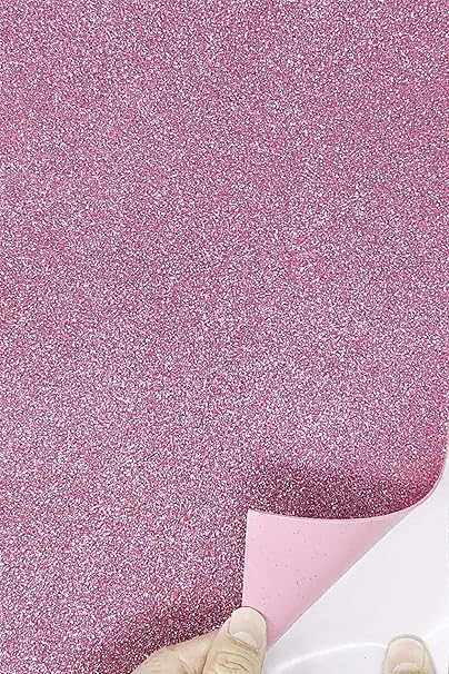 Morel Self Adhesive Easy To Peel Off Glitter Foam Gumming or Sticker Sheets, A4 Size, Pack Of 10 sheets Color Light Pink