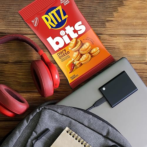 Miniatura 10 de RITZ Bits Cheese and Spicy Queso Cheese Sandwich Crackers - Paquete variado, aperitivos para niños y adultos, aperitivos para el almuerzo, bolsas de