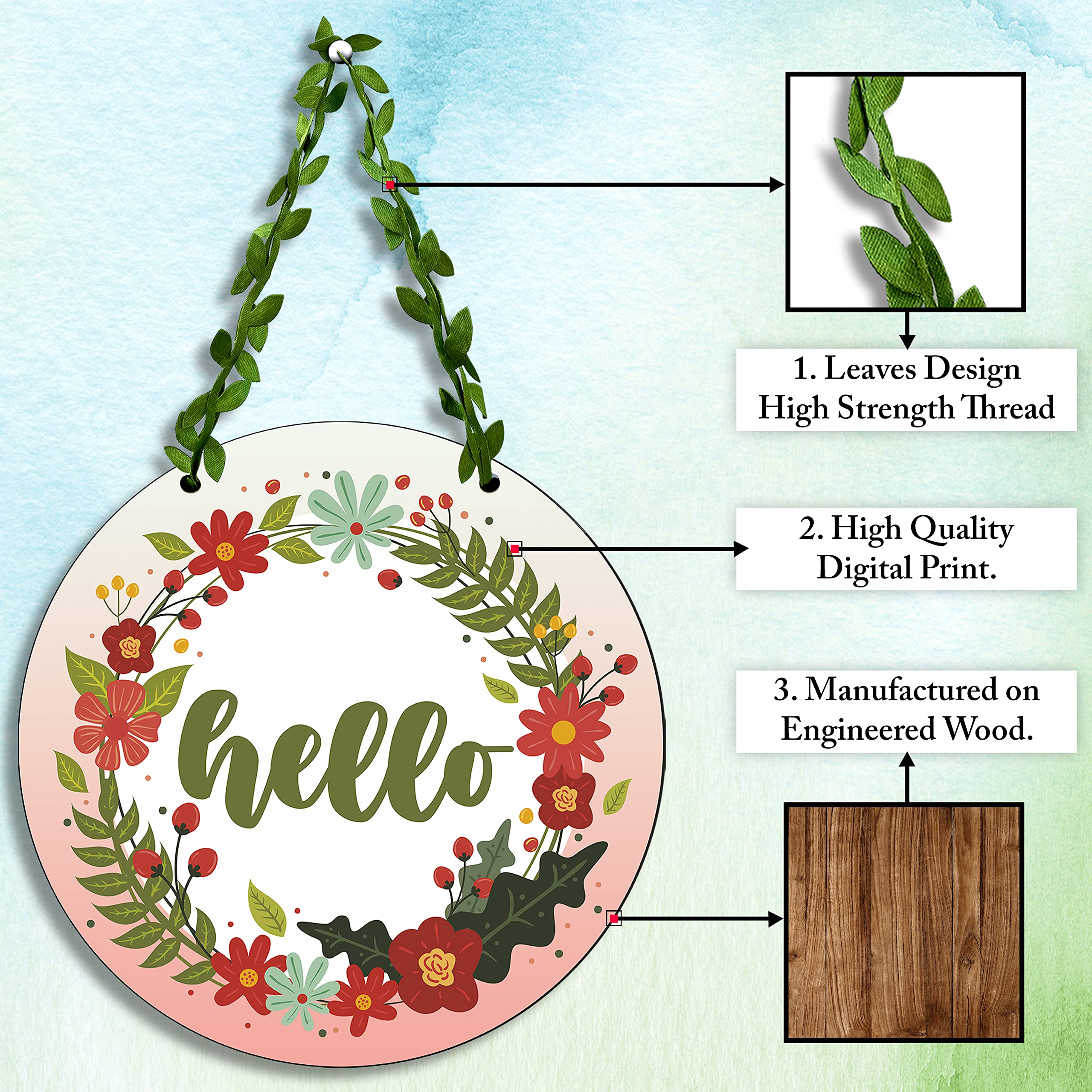 Sehaz Artworks Wood Wall and Door Hanging - Home Decor for Office and Living Room - Decorative Item 1-0001