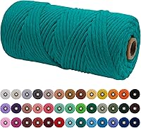 Vista 90 de JeogYong Cordón de macramé de un solo hilo 1mm x 426 yardas (1279 pies) Cuerda de algodón suave Hilo de macramé de 1 mm, suministros de macramé