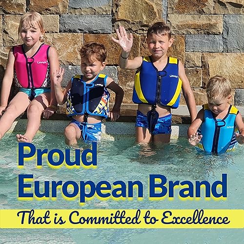 Vista 86 de Limmys Premium Kids Swim Vest - Toddler Swim Jacket and Buoyancy Swimming Aid - Modern Design Swimming Vest for Boys, Girls and Babies - Drawstring