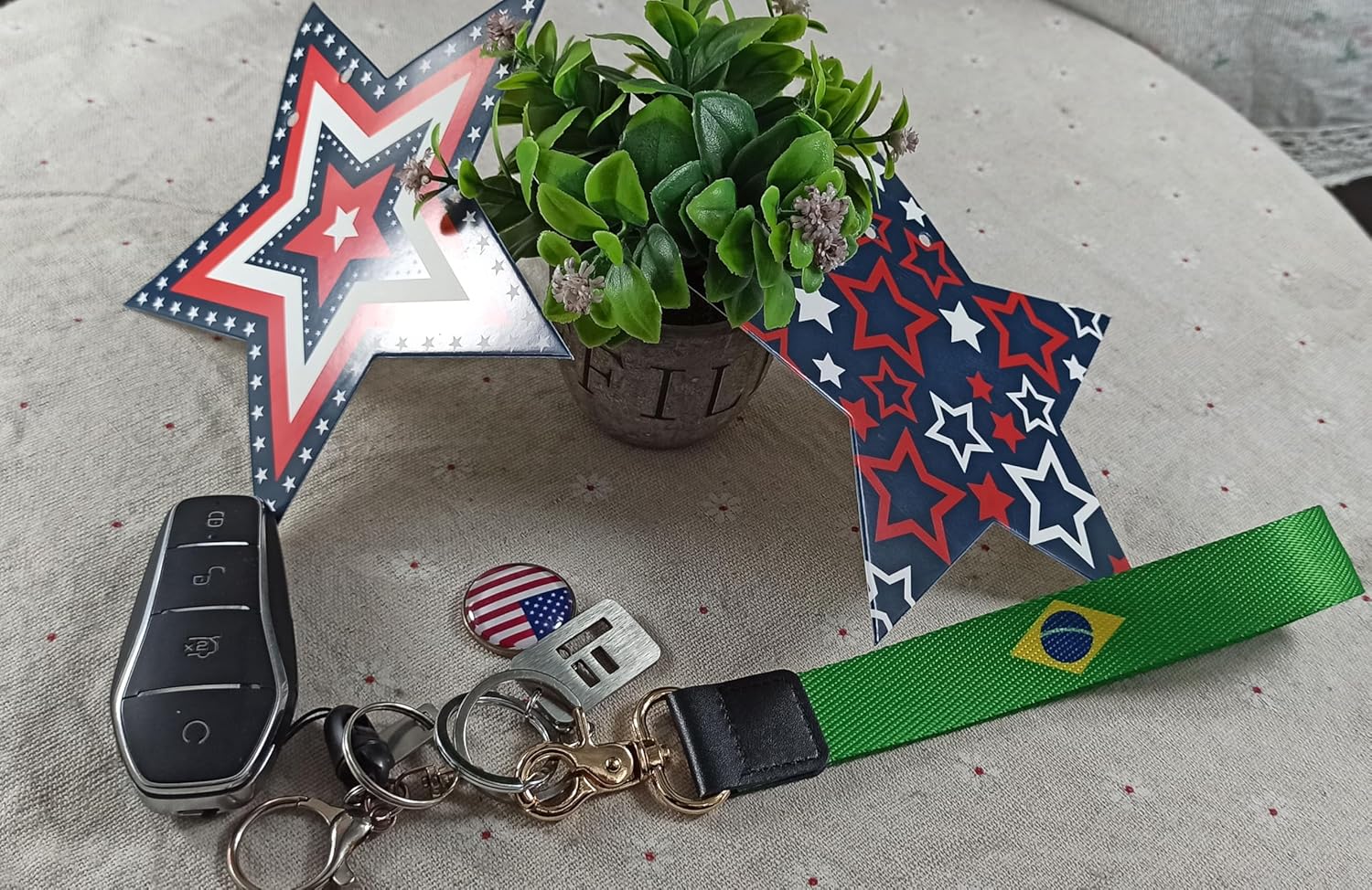 Brazil Flag Keychain,Brazilian Wristlet Strap Lanyard Keychain Holder with Key Ring Cell Phone lanyards Key Chain Holder,Be Used for Car ID Backpacks Luggage Motorcycles,Gifts - EDC. - Image 2