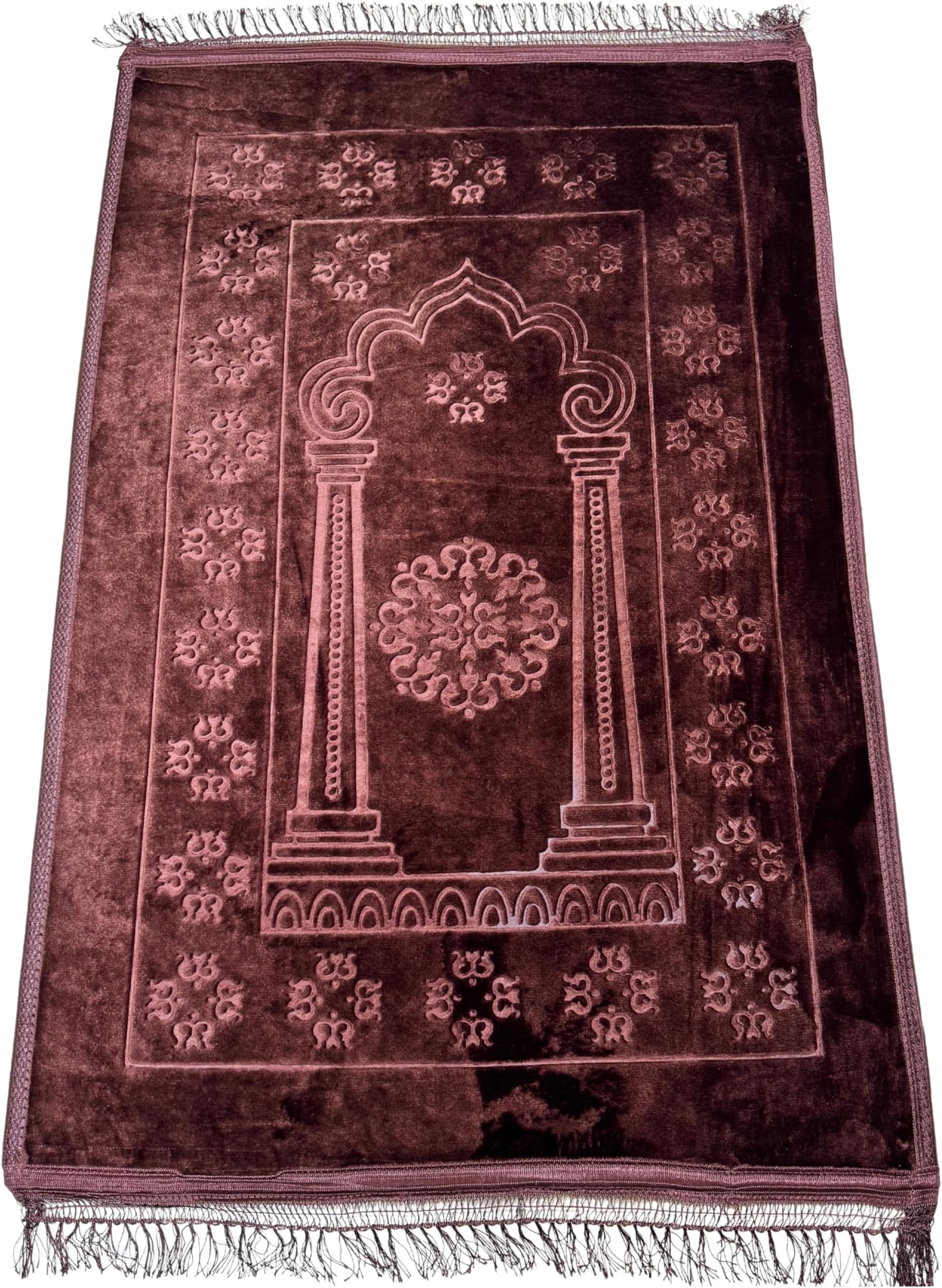 NiBU Islamic Prayer Mat 80x120 cm Plain – Soft, Comfortable, None slip and Durable for Daily Use, prayer rug, For Ramadan Eid and Hajj Gift, (Brown)