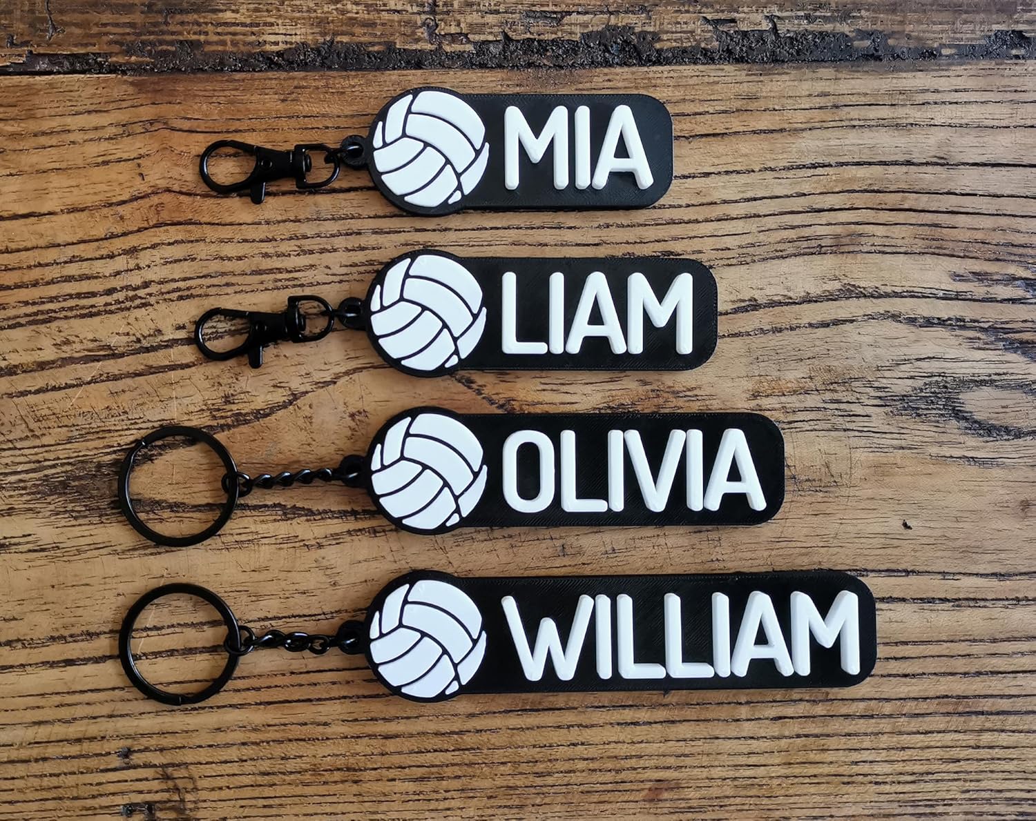 Set of 10/20/30 Personalized Custom Team Volleyball Keychain Backpack charms name tag Keyring 3D Printed Game Day Sport Team Personalized Backpack charms Gifts
