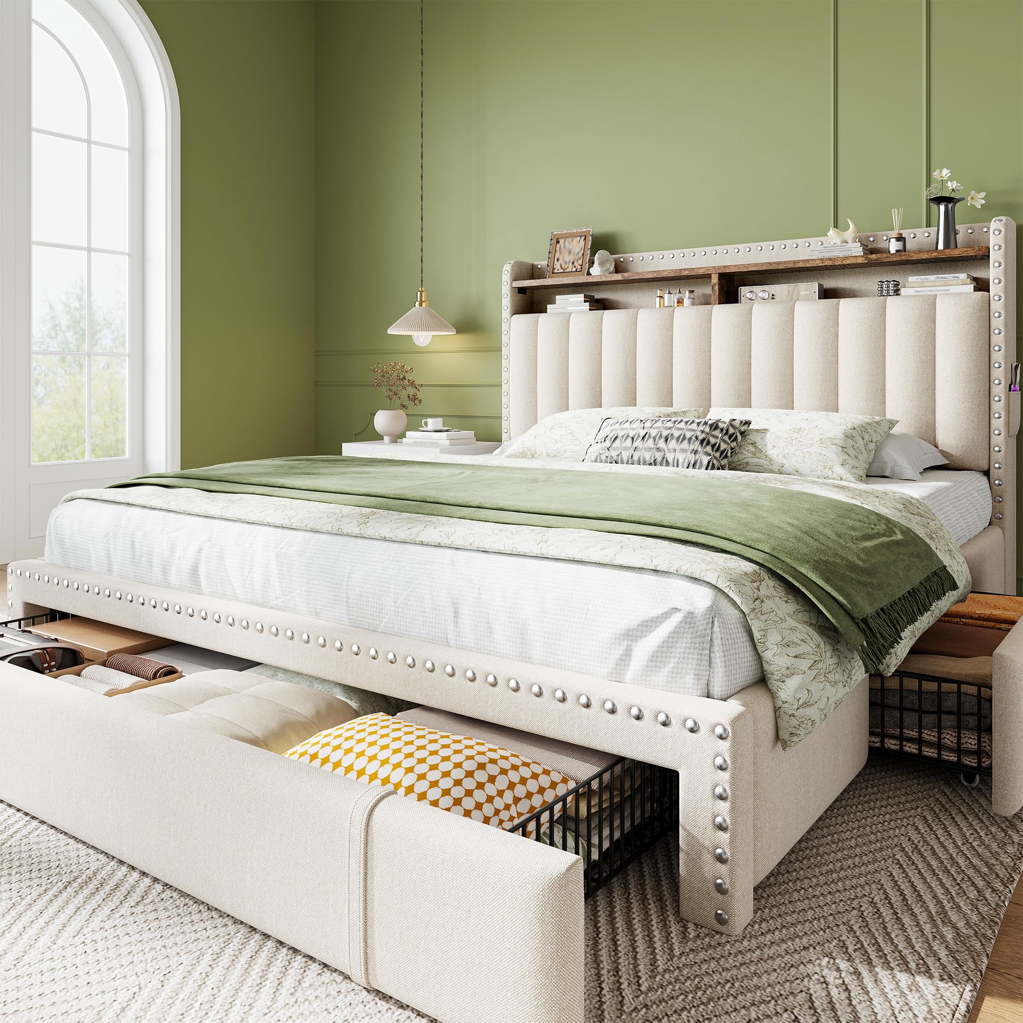 EnHomee Queen 3-Drawer Bed