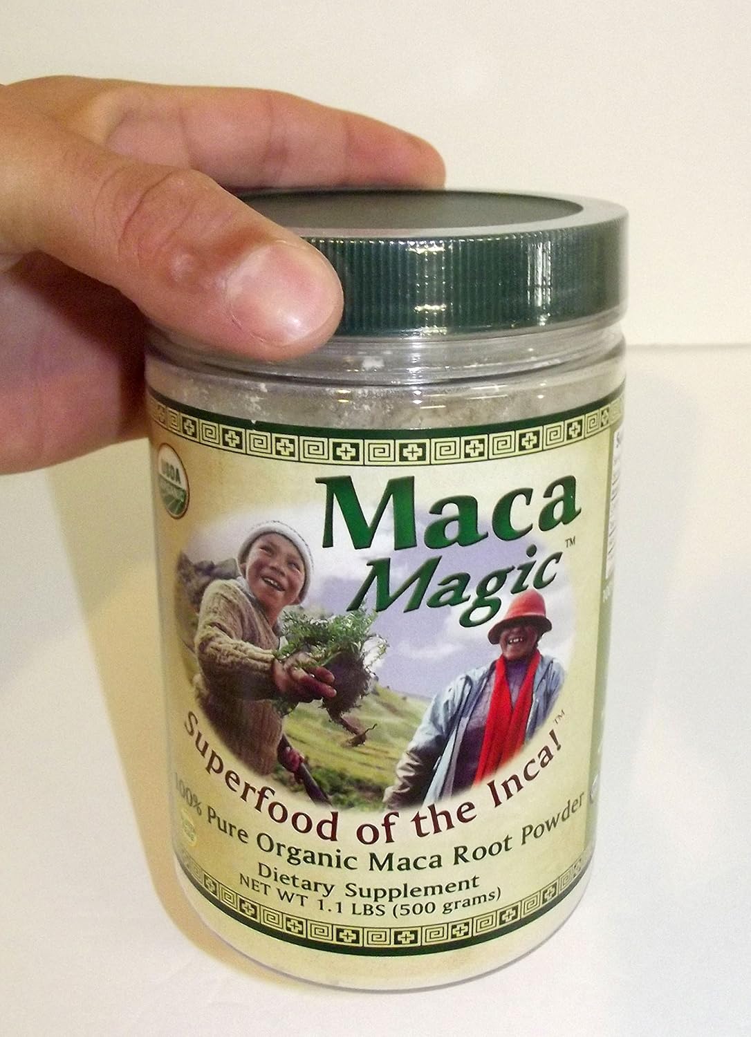 Maca Magic 100 Percent Pure USDA Organic Maca Root Powder in Wide Mouth Jar (1.1 LBS)