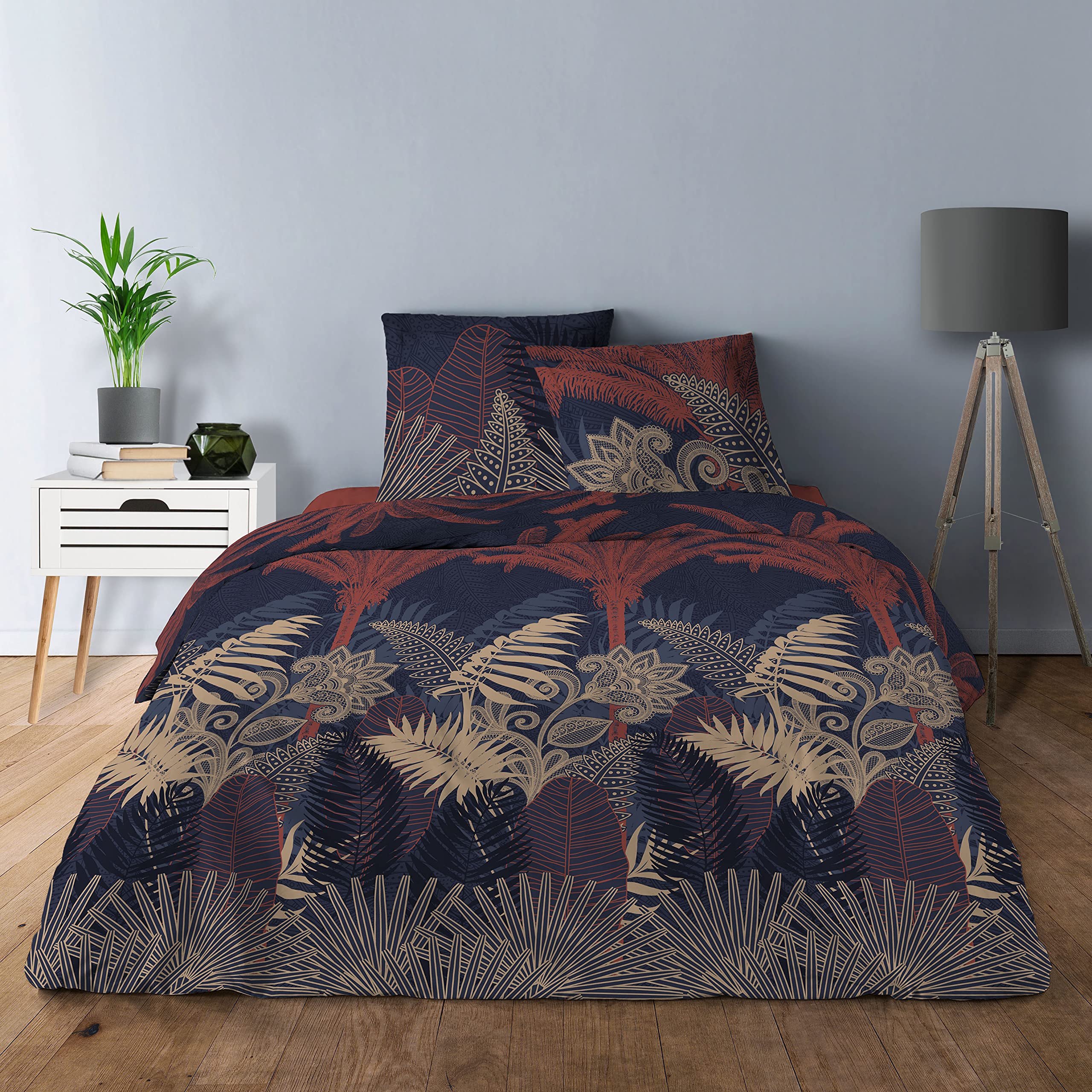 Douceur de nuits 1700/HC3foliage 100% cotton duvet cover, 57 thread count