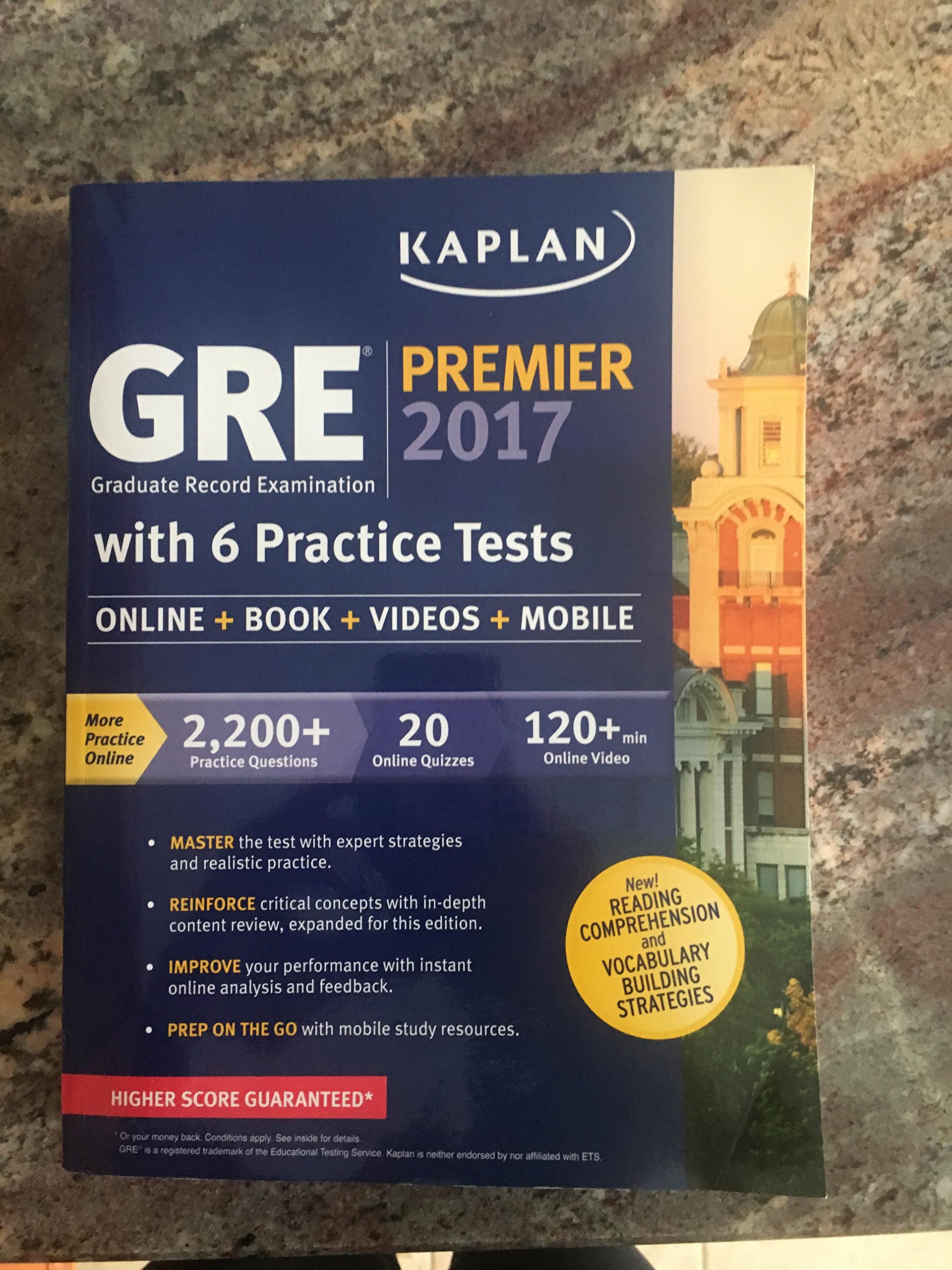 GRE Premier 2017 with 6 Practice Tests: Online + Book + Videos + Mobile (Kaplan Test Prep)