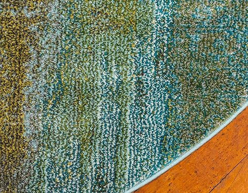 Miniatura 8 de Unique Loom Jardin Collection - Alfombra para múltiples áreas, abstracta, vibrante., Polipropileno, Turquoise