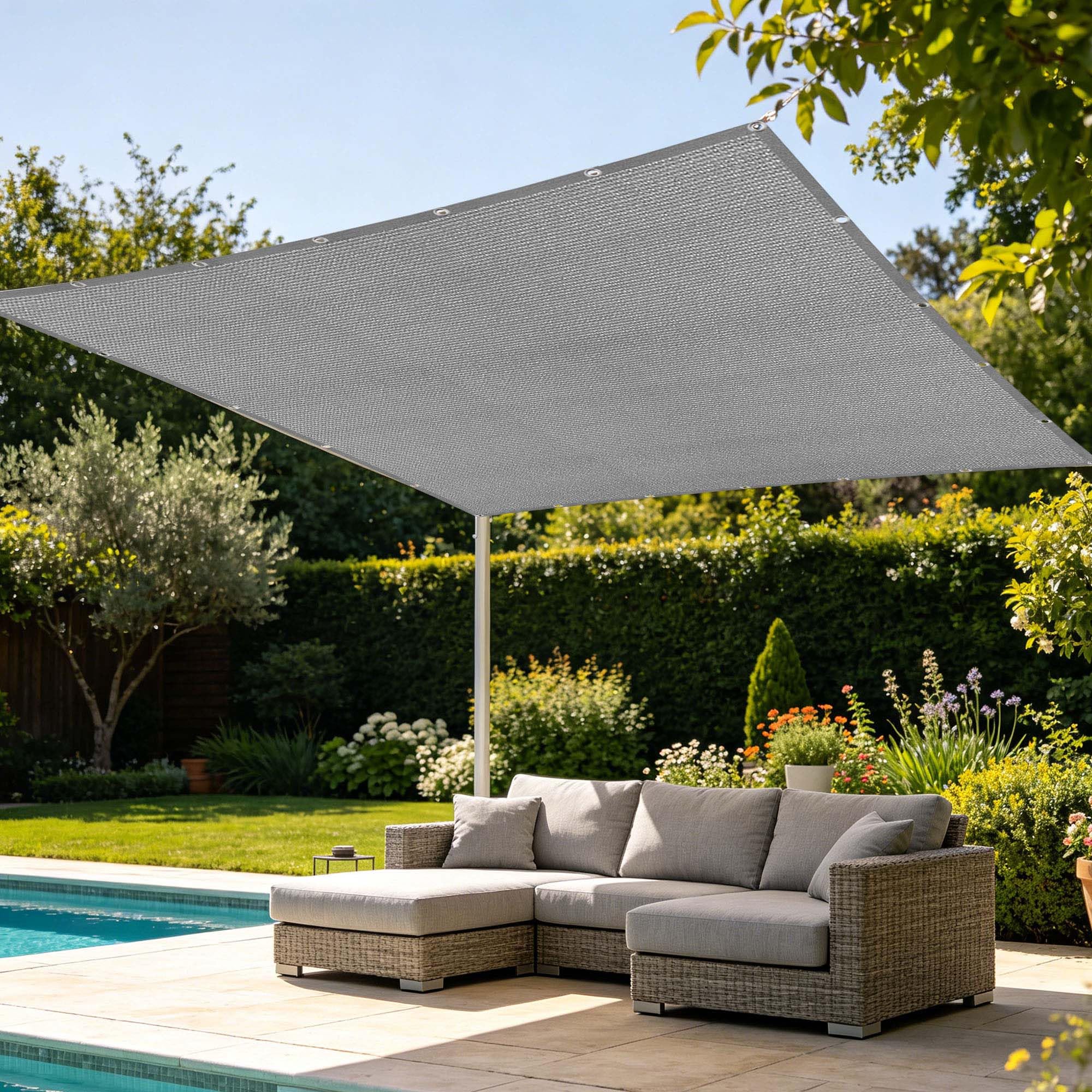 Filet d'ombrage résistant 3.8 x 4 m de haute densité pour structure de pergola et jardin