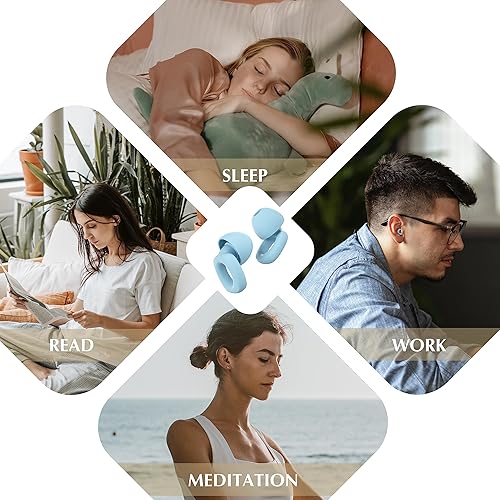 Miniatura 6 de Fita+ Tapones para los oídos para reducir el ruido del sueño, reducción de ruido de hasta 33 dB, 4 pares de tapones para los oídos de silicona