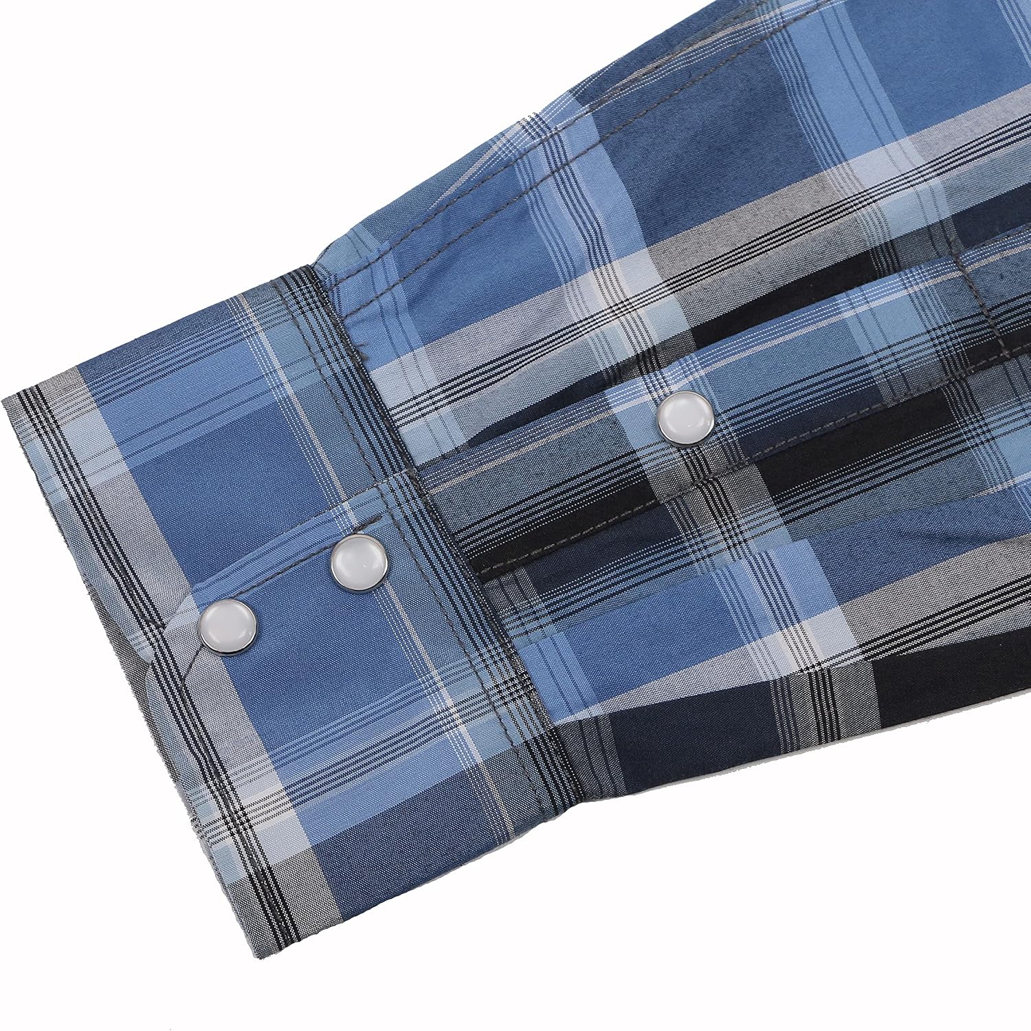 Coevals Club Men's Western Pearl Snap Shirt - Plaid Long Sleeve With Pockets