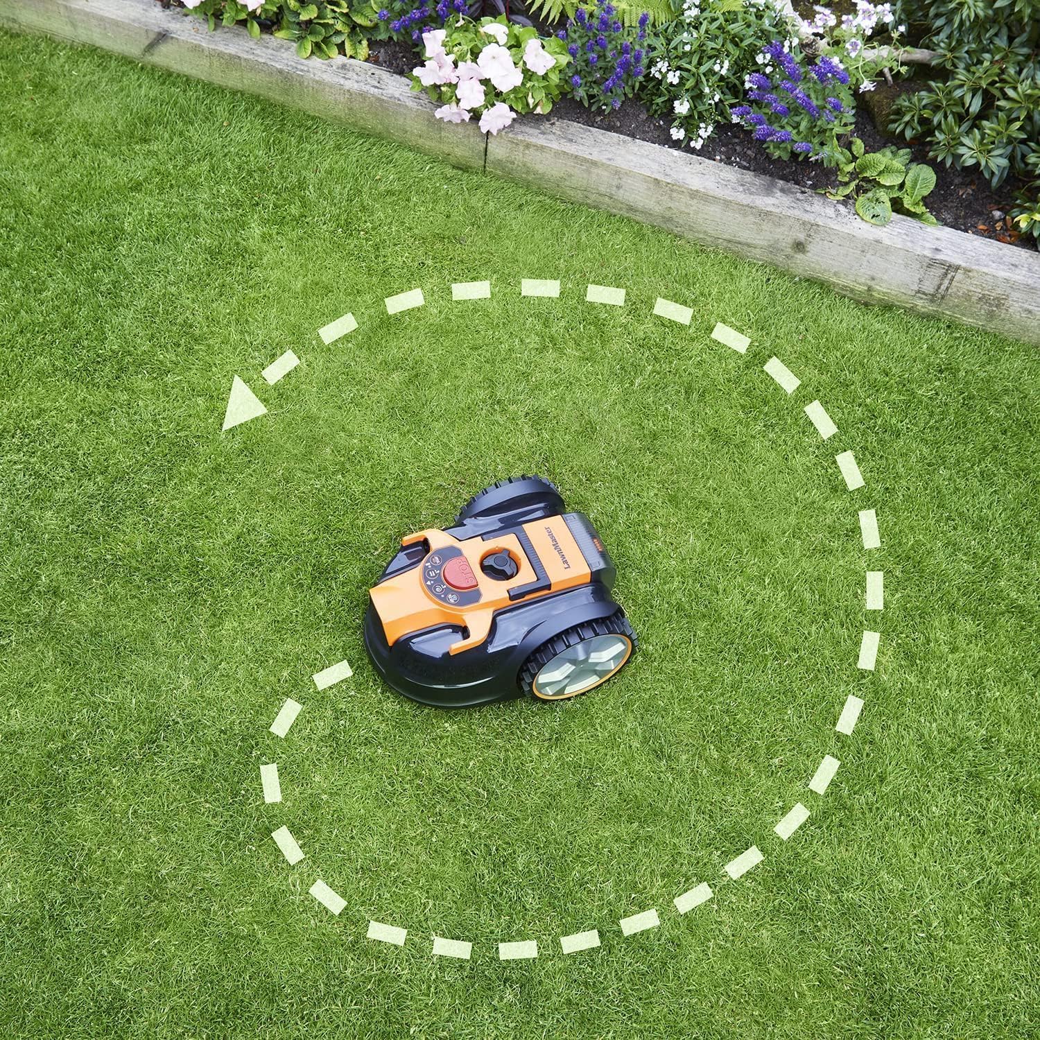 Lawnmaster OcuMow®16 bezprzewodowa kosiarka robota, odpowiednia do robotów samobieżnych o powierzchni do 80 m², z akumulatorem 2 Ah, kompaktowy model dla początkujących bez kabla ograniczającego