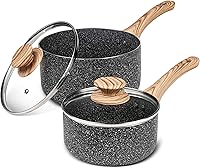 Vista 1 de MICHELANGELO Juego de cacerolas con tapa, antiadherente de 1 cuarto y 2 cuartos con tapa, olla pequeña con tapa, sartén antiadherente de 1 cuarto