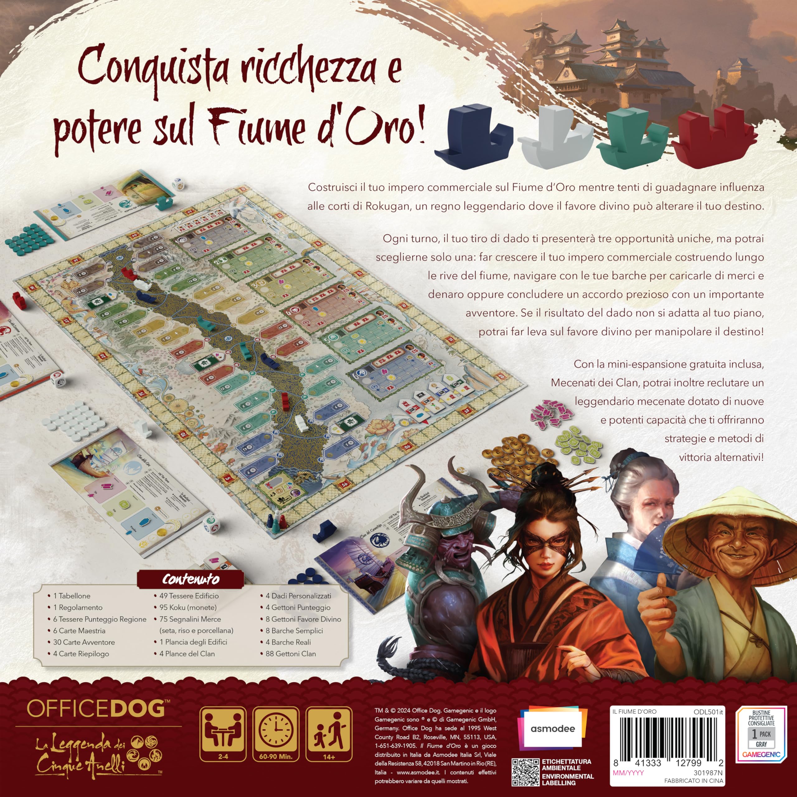 Asmodee il Fiume d'Oro, Gioco da Tavolo Strategico, Gestione di Risorse, 2-4 Giocatori, dai 14 Anni un su, 90 min, Versione Italiana