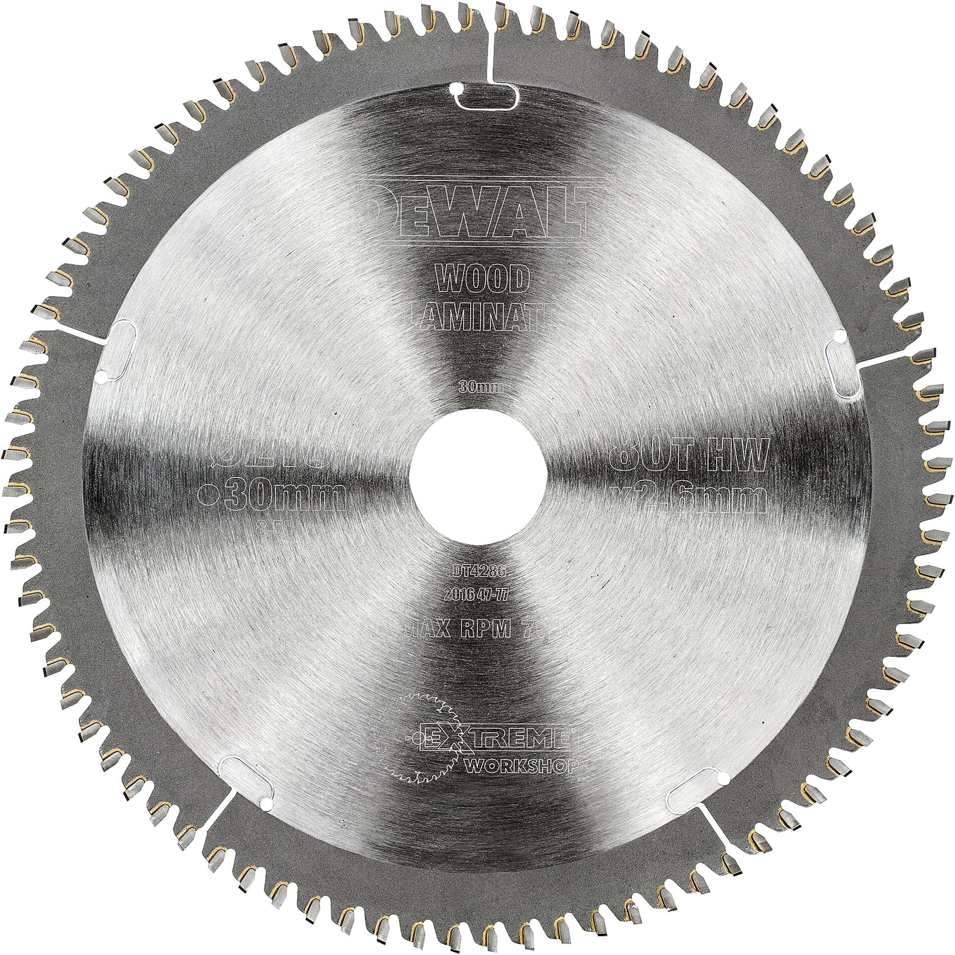 DeWalt Negative Rake Circular Saw Blade 216 X 30 X 80t, DT4286-QZ ...