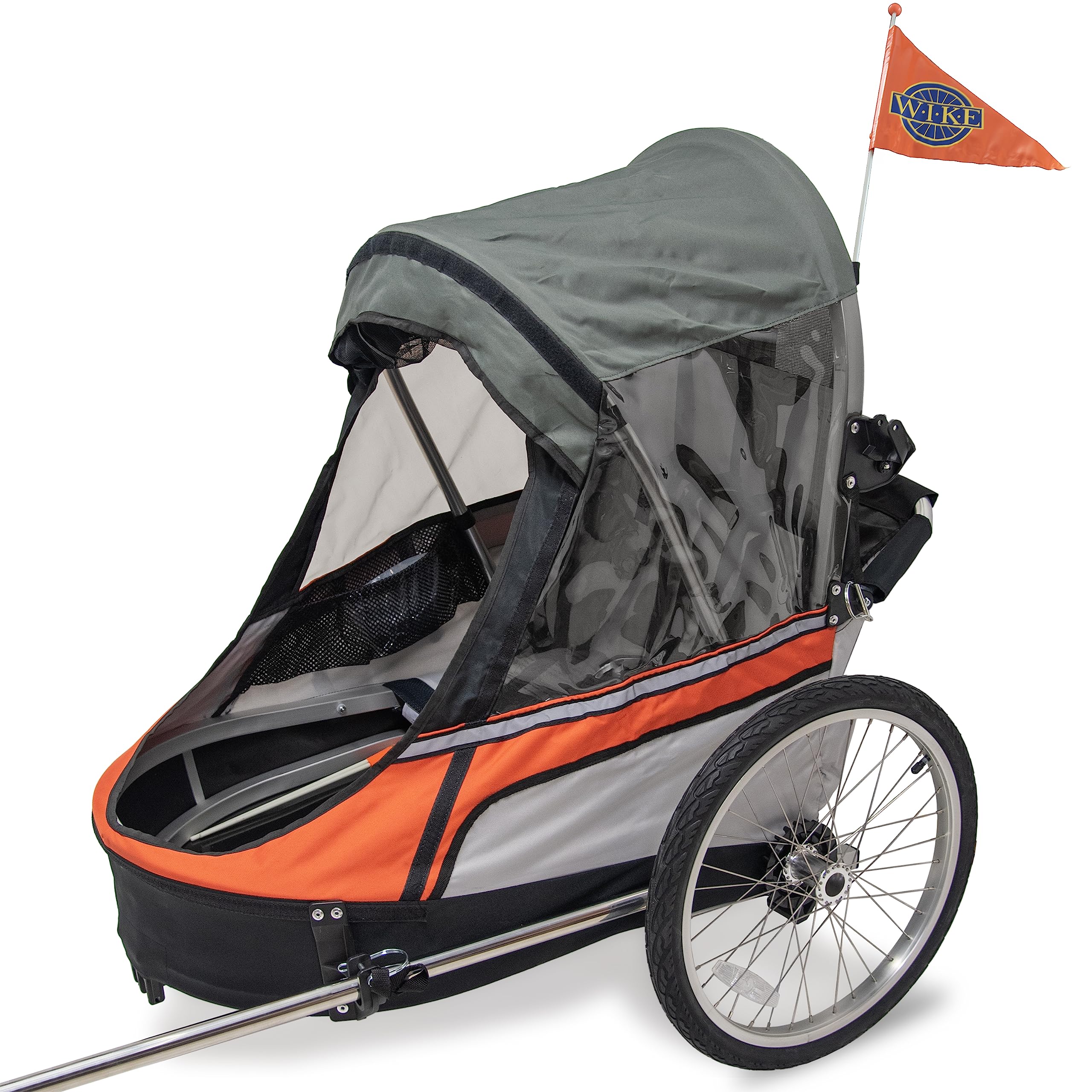 Wike Premium Doppel-Fahrradanhänger für Kinder – inklusive Spazieren und Jogging-Set