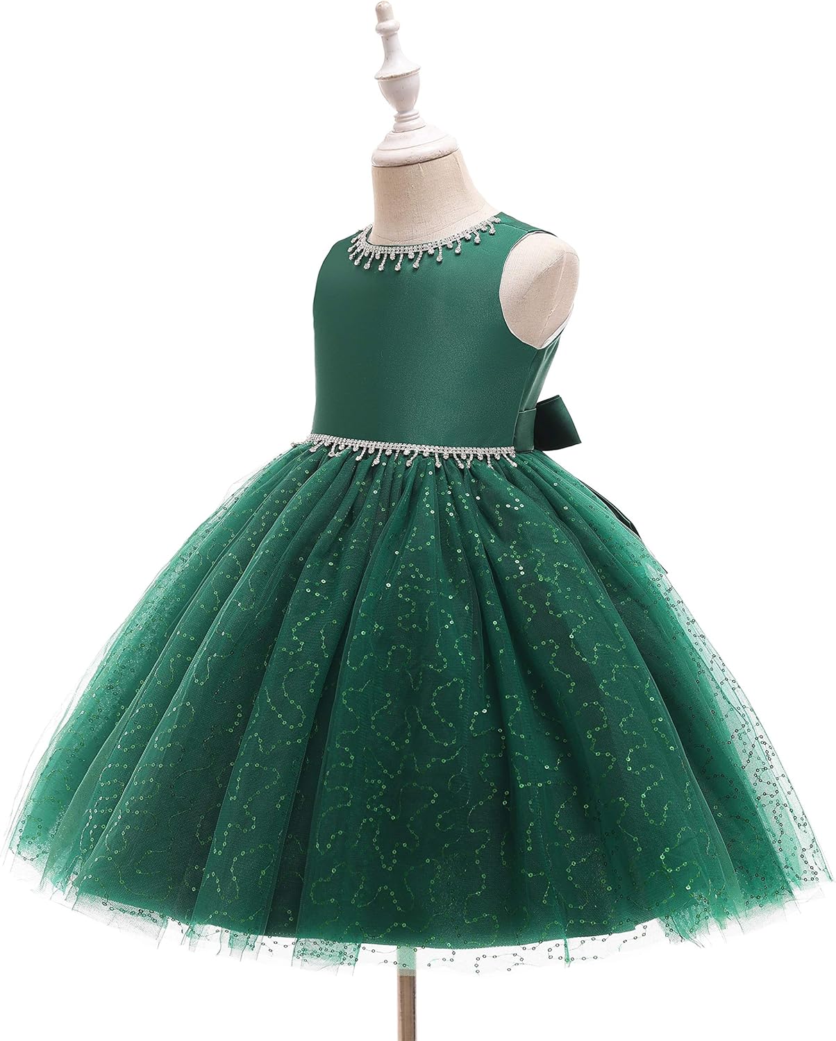 Weileenice Flower Girl Vintage Dress Kids Sparkly Tulle Formal Photo Shoot Wedding Party Prom Dresses - Image 4