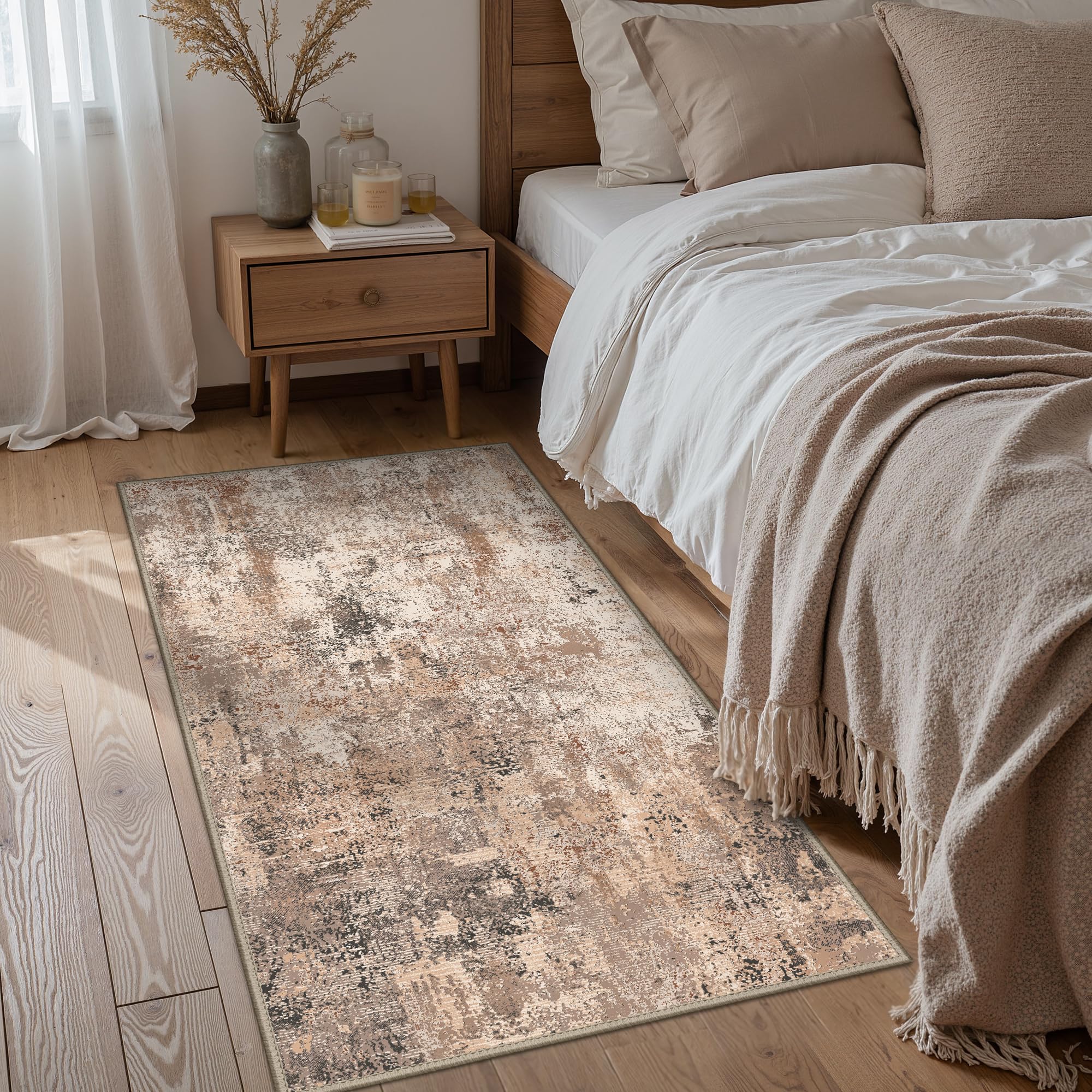 BEIMO Runner Rugs for Hallway 80x150cm, Non-Slip Extra Long Washable Runner Rugs Soft Low Pile, Modern Abstract Rug Carpet Runners for Entryway Kitchen Bedside Laundry Room