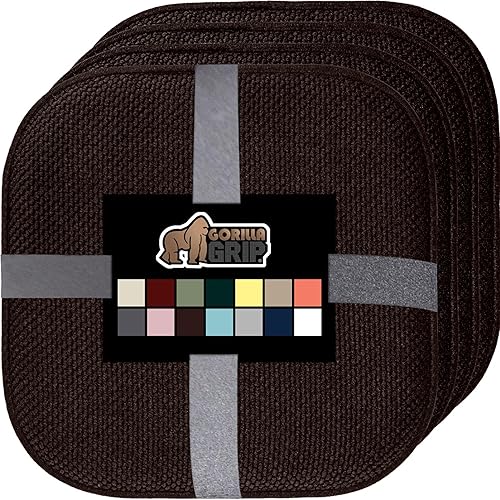 Miniatura 64 de Gorilla Grip - Cojines de espuma viscoelástica para silla, comedor, mesa de cocina, sillas de oficina, se mantienen en su lugar, de microfibra, Negro