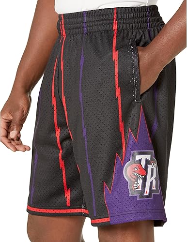 Miniatura 3 de Mitchell & Ness NBA Reload Swingman Shorts Raptors 1998 Negro XL, NegroVioleta