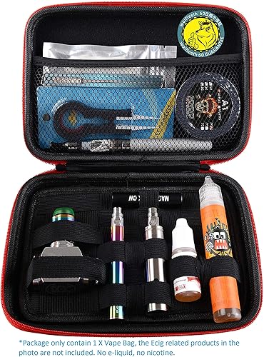 Miniatura 3 de Wolfteeth Funda de vapor de 8 pulgadas bolsas de vapor de carcasa dura negra suministros organizados bolsa de vapor se adapta a bobinas soporte de