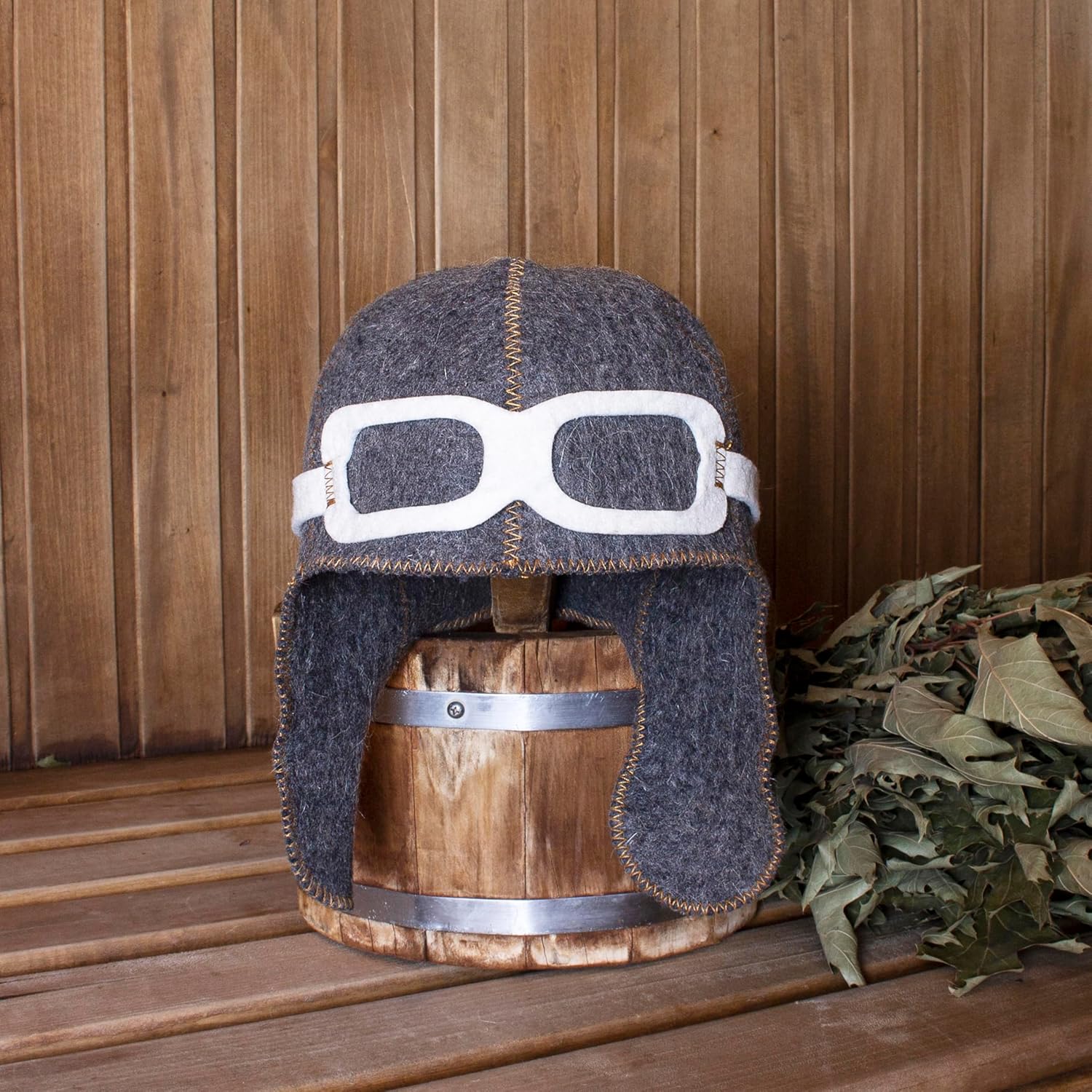 Sauna Hat Aviator + Bucket Sauna Hat for Women