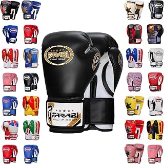 Farabi Boxing Gloves Kids Junior Muay Thai Kick Boxing Training MMA Punching Bag (Black, 8-oz)