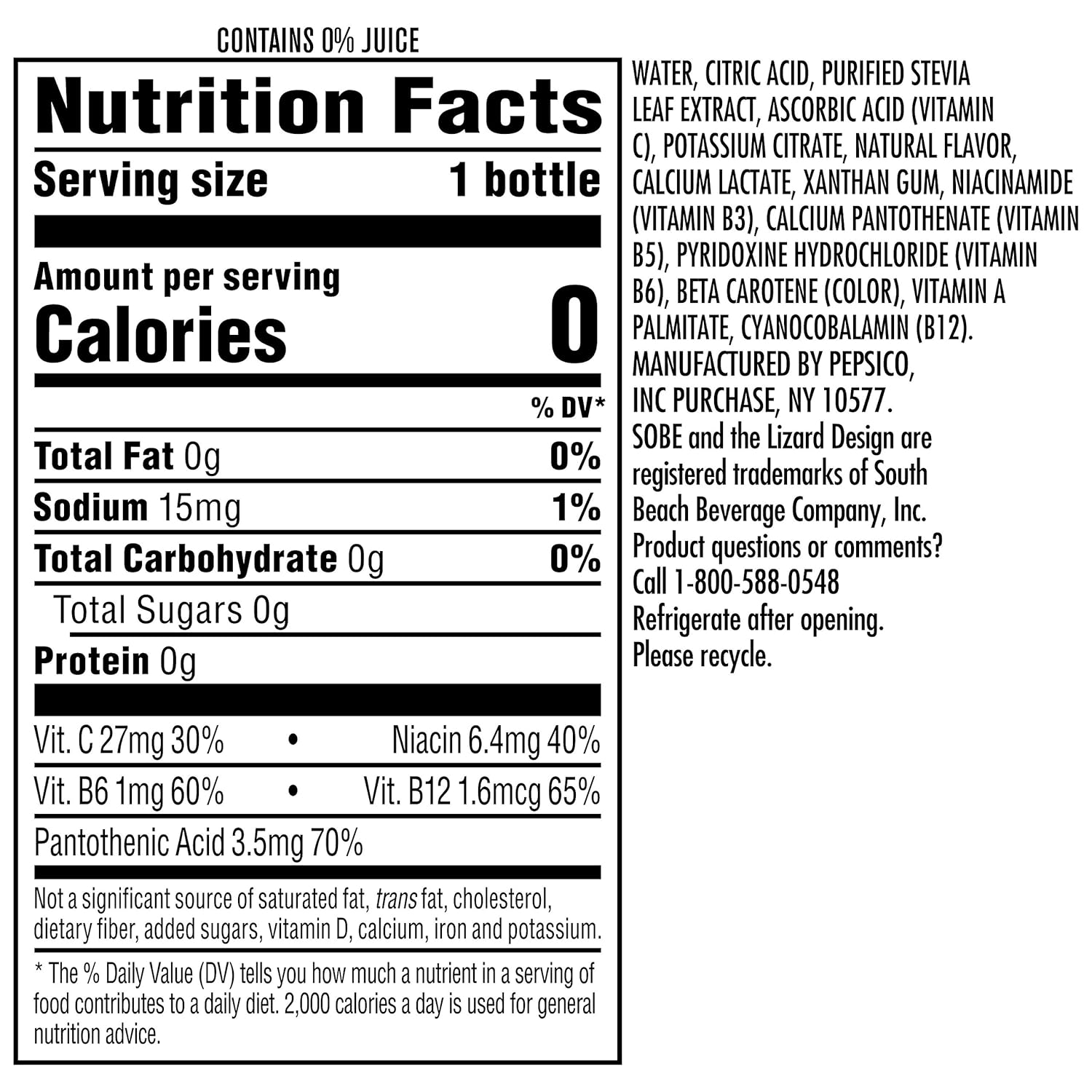 Sobe SoBe Water Vitamin Enhanced, Fuji Apple Pear, 240 Fl Oz (Pack of 12) : Grocery & Gourmet Food