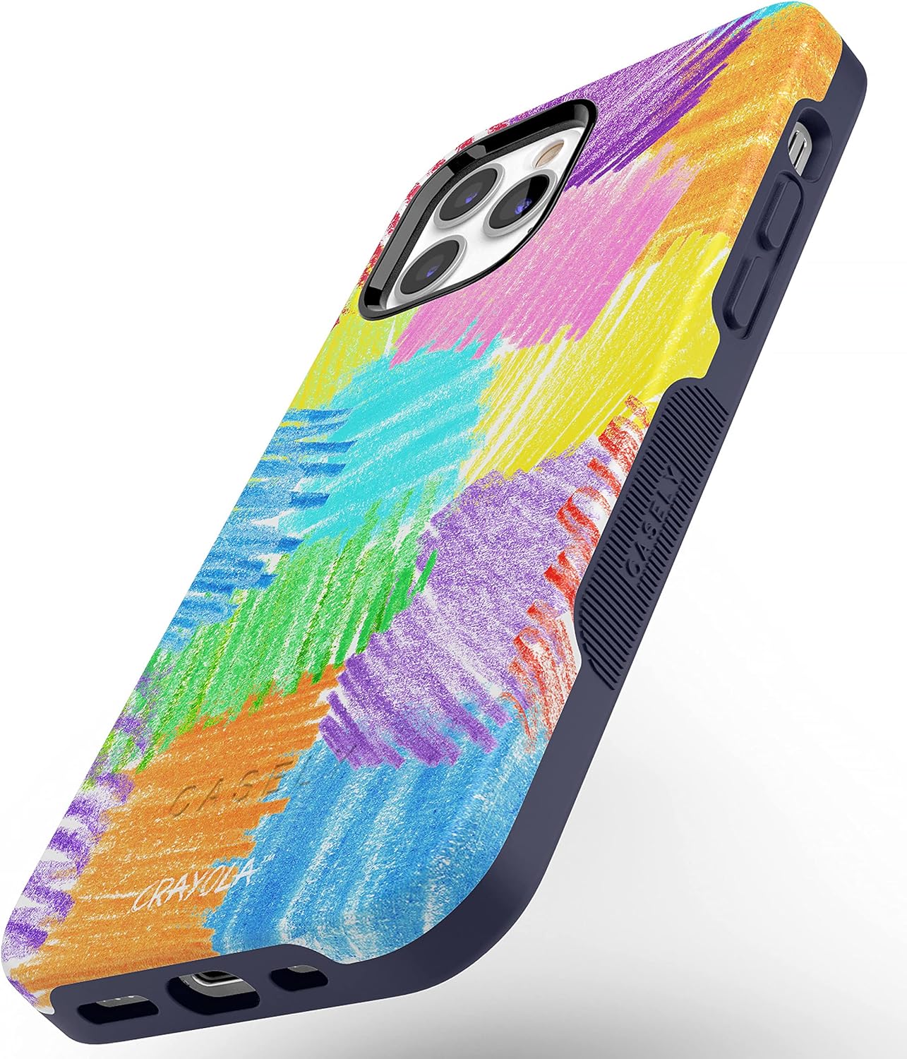 Casely iPhone 12/12 Pro Case | Scribble Me that | Crayola Rainbow Pencil | Bold Protective Design | Compatible with MagSafe