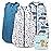 Cute Castle Baby Sleep Sack 0-6 Months - Lightweight 100% Cotton 2-Way Zipper TOG 0.5 Infant Wearable Blanket, Newborn Essentials Toddler Sleep Clothes (3 Pack Blue)