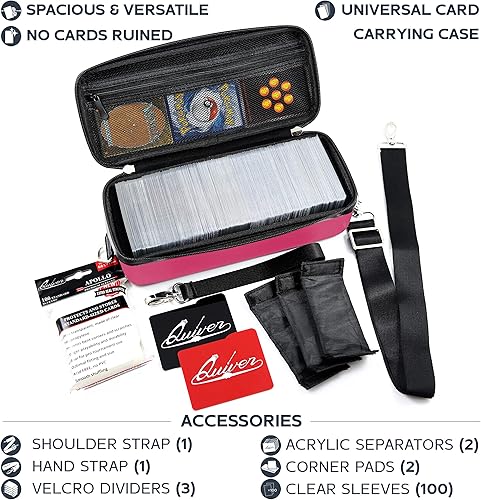 Vista 34 de Quiver Time - Estuche de almacenamiento para tarjetas de coleccionista con correa para muñeca y hombro, divisores y separadores, almohadillas