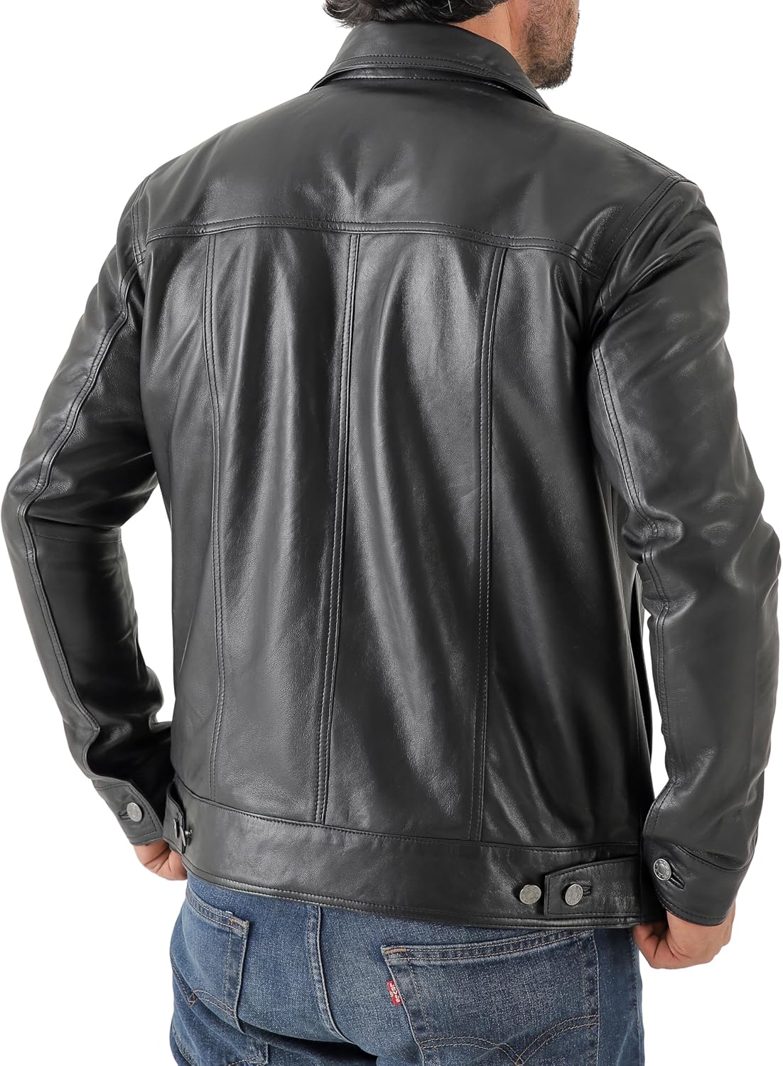 Jild Classic Trucker Fashion Leather Jacket Men - Premium Suede Leather Shirt Style Coat Jacket - Image 5