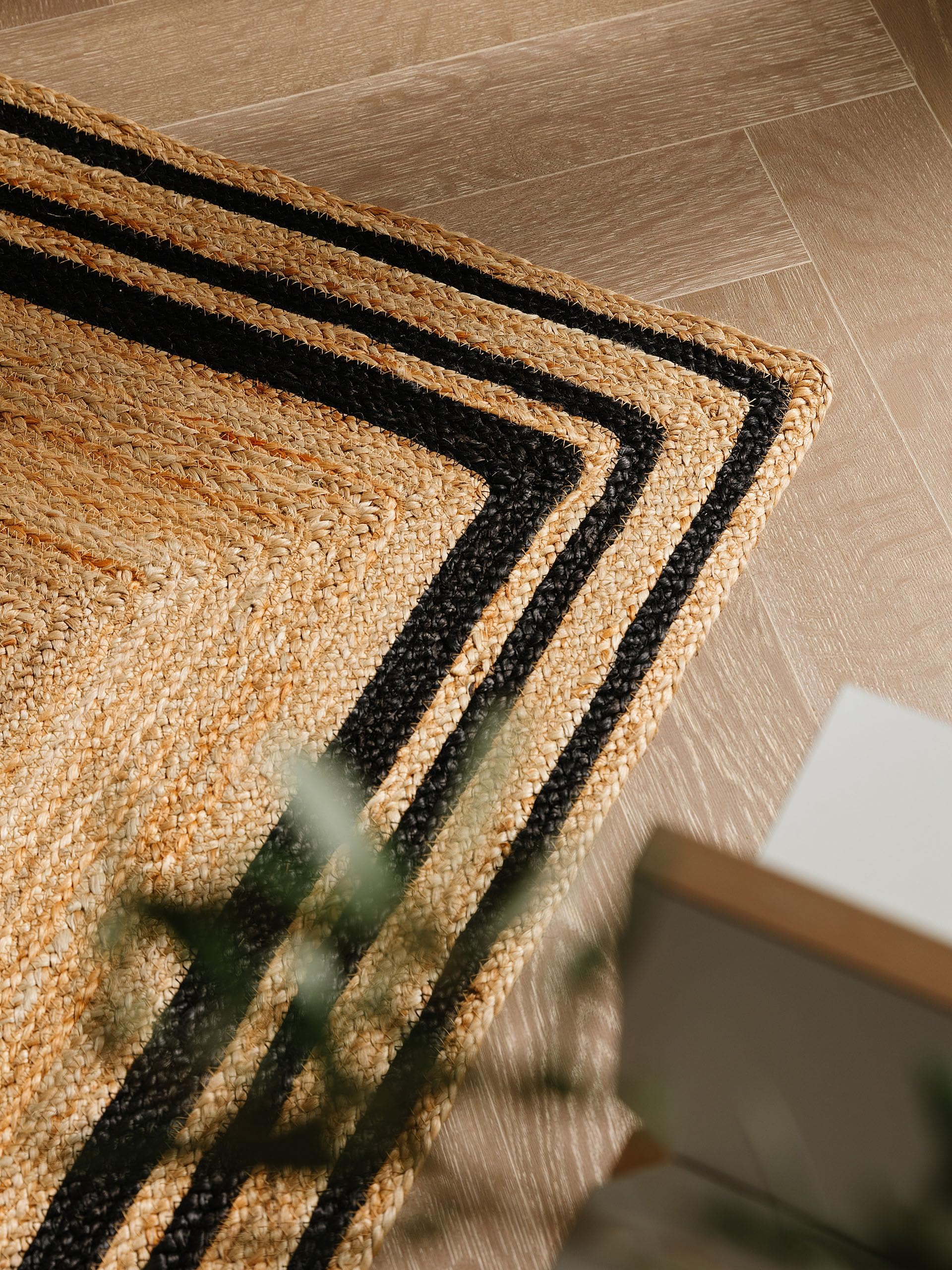 benuta Pure Alfombra Yute Jutta - Negro 80x250 cm - Tejido a Mano para Dormitorio, Sala de Estar y Salon - Diseño Boho - Apta para Suelos radiantes