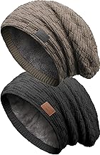 Grin&Bear Long Slouch Beanie Chunky Knit Teddy Fleece M10