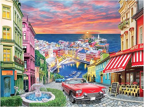 Pintoo Rompecabezas de 1200 piezas para adultos  Image World  Ciudad italiana en la costa hermoso rompecabezas de plástico para decoración del