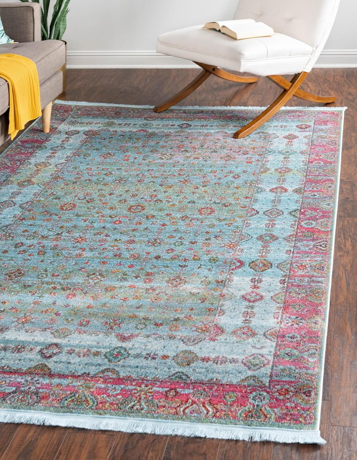 Amazon Unique Loom Baracoa Collection ブライトトーン ボーダー ヴィンテージ トラディショナルエリア