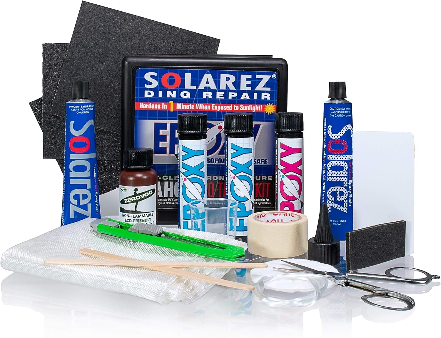 SOLAREZ UV Cure Epoxy Pro Travel Kit Epoxy Surfboard Repair Kit Cures 3 min in