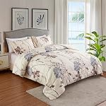 Marina Decoration Home Decor Bedding Comforters Bedroom Duvet Ensemble Soft Luxury Fluffy Goose Down Alternative Plush Boho 3 Piece Printed Comforter Set, Modern Green Leaves Pattern Queen/Full Size