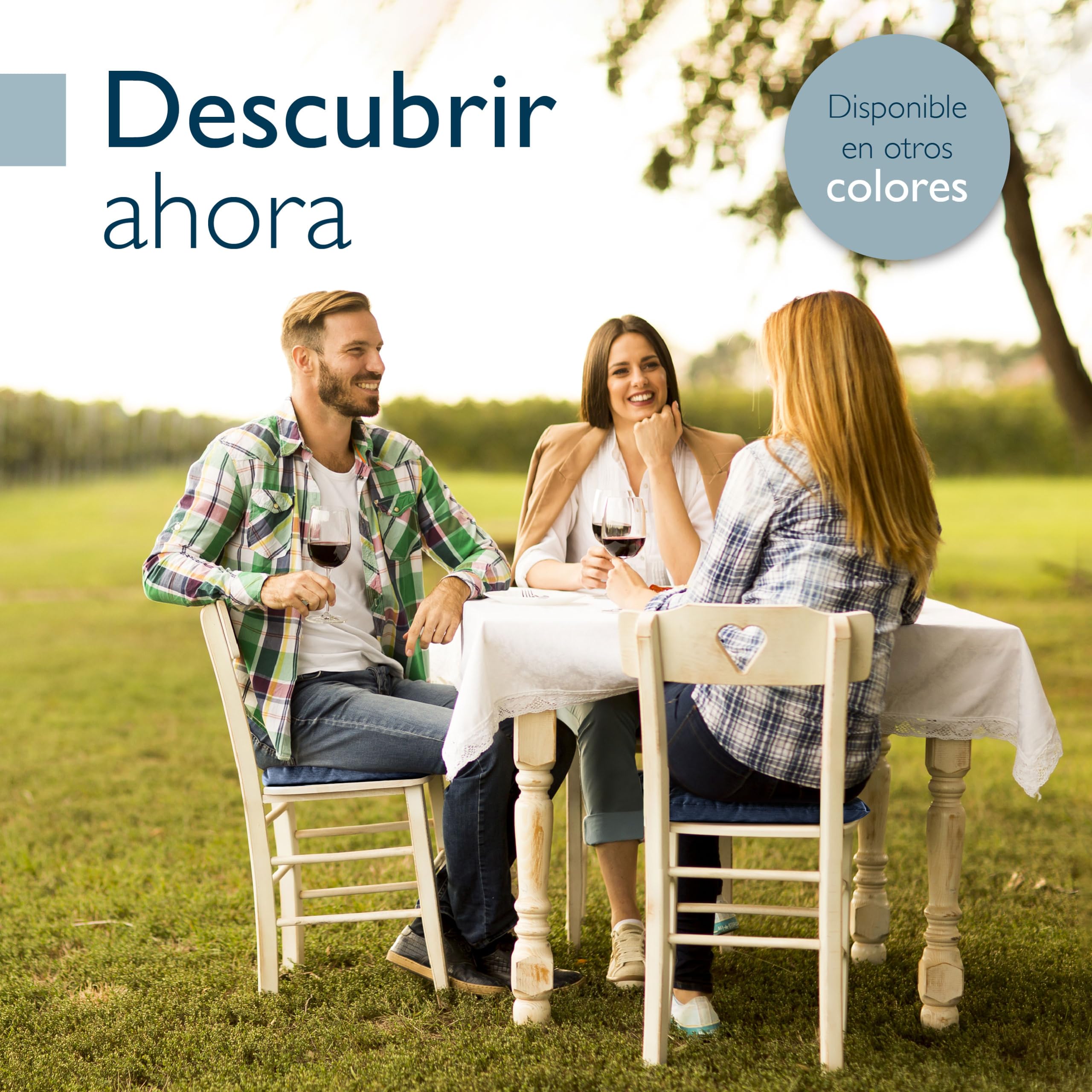 Beautissu 4X Cojines de Silla Premium 35x35 cm - Cojines Interior y Exterior Acolchado de Espuma Resistente de 8 cm de Grosor, Made in EU - Azul Oscuro - HighLux SK
