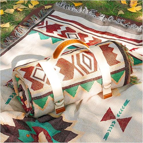 2 in 1 Extra Large Outdoor Picnic Mat Woven Summer